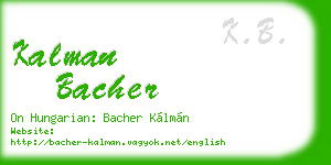 kalman bacher business card