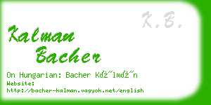 kalman bacher business card
